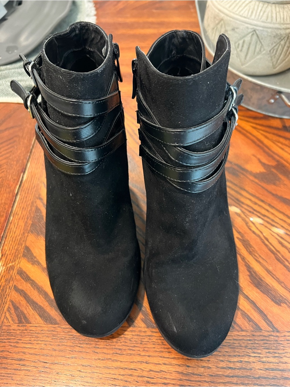 Torrid Black Faux Suede Wrap Strap Bootie